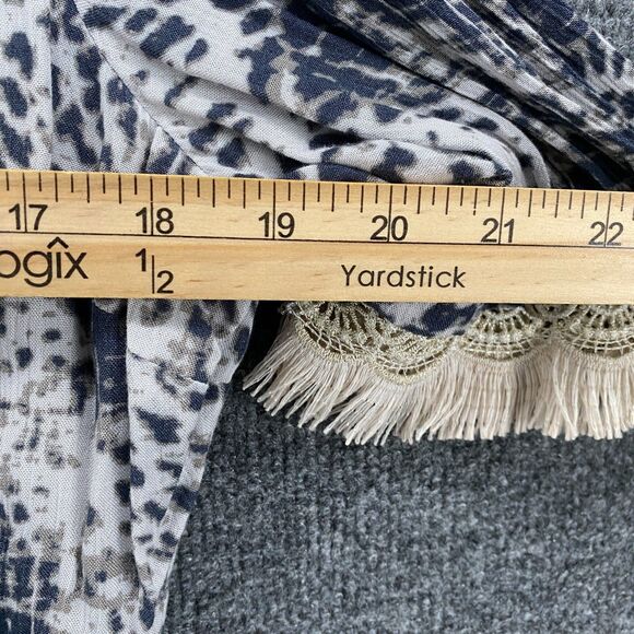 Express Dress Womens M Gray Print V-Neck Hi Low Ladies Cottagecore Boho Peasant - Picture 10 of 12